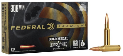 FED GOLD MEDAL 308WIN 168GR CENTERSTRIKE 20/10 - Sale